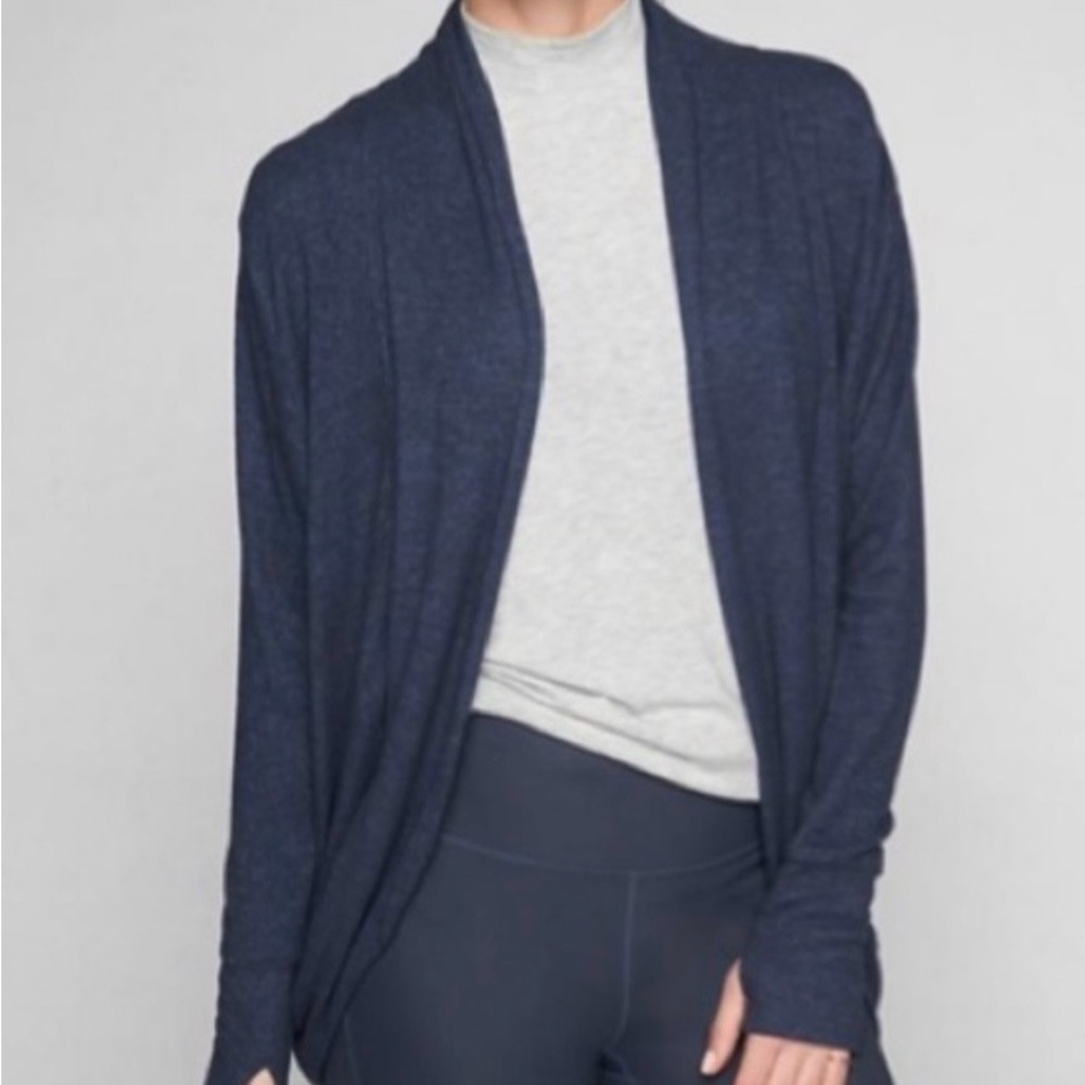 Athleta Dark Blue Open Front Cardigan